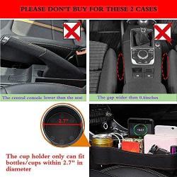 SUNMORN Car Seat Gap Organizer, Multifunctional with Dual USB Charging, Cup Holder, Leather Storage Box, Order for Passenger Side Cup Holder Facing Back (Black)