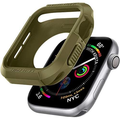 Spigen Rugged Armor Designed for Apple Watch Case for 44mm Series 6/SE/5/4 - Olive Green