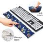 Keyboard Wrist Rest Pad, Washable Keyboard Mouse Wrist Support Pad Bean Bag for Carpal Tunnel, Office Workers, Massage Ergobeads & Cotton Fabric (Flower)