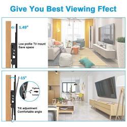 Tilt TV Wall Mount Bracket for Most 32-55 Inch Flat Screen, Curved TVs - BLUE STONE Universal TV Mount with VESA up 400x400mm,Loading Capacity 66 lbs, Fits 8'',12'',16'' Studs