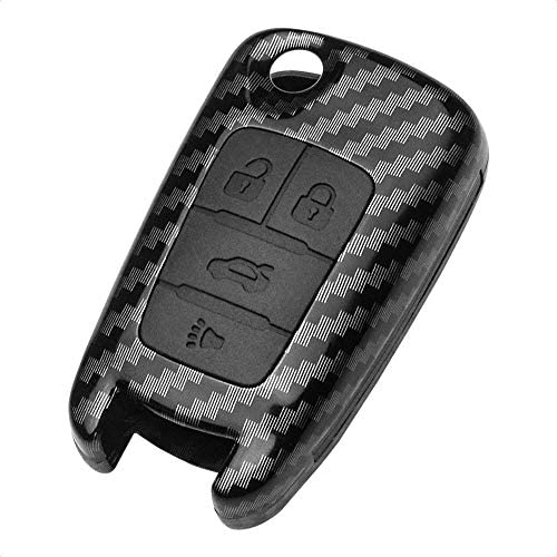 TANGSEN Flip Key Fob Cover Case for Buick Allure Encore Lacrosse Regal Verano Chevrolet Camaro Cruze Equinox Impala Malibu Orlando Sonic Spark SS Trax GMC Terrain 3 4 Button Keyless Entry Remote Black
