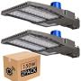 bulbeats 150W LED Parking Lot Area Light ( Eqv 700W Halogen) 5000K Slip Fitter Mount LED Pole Light with Dusk to Dawn IP65 Waterproof for Parking Lot/ Outdoor Sports Stadium DLC & ELT Listed(2 Pack)