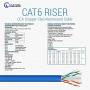 Newyork Cables Cat6A Riser (CMR) 1000ft - 23AWG 4 Pair Solid Bare Copper, 750MHz, Unshielded Twisted Pair (UTP), Available in Blue, White, Green, Black & Yellow Color