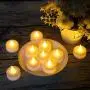 Battery Operated Tea Lights Candles: 50PACK Flameless Electric Candles LED Lamp Realistic and Bright Flickering Holiday Gift Long Lasting for Birthday Wedding Party Home Decoration