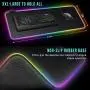 Large RGB Gaming Mouse Pad - 14 Light Modes Extended Computer Keyboard Mat with Durable Stitched Edges and Non-Slip Rubber Base, High-Performance Mouse Pad Optimized for Gamer 31.5X 11.8in