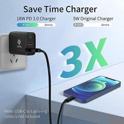 USB C Charger, HonShoop Swift 30W 2 Port Fast Charger for iPhone 12/12 Mini/12 Pro Max, USB C Wall Charger with Foldable Plug, PD Charger for iPhone 11 / X/XR/XS, iPad Pro, Galaxy etc