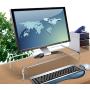 Clear Acrylic Computer Monitor Stand Holder, Heavy Duty Ergonomic Monitor Riser for Office Home Desktop Corner, Free Standing Lucite Monitor Stands for Laptop Screen Tablet TV Lcd, Desk Riser Leg Lift
