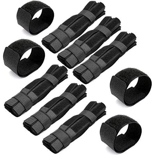 WUWEOT 300 Pack Reusable Cable Ties, Fastening Wire Organizer Cord Rope Holder, 7 Inch Nylon Cable Straps Strips for Computer, Appliance, Electronics Cable Organization (Black)