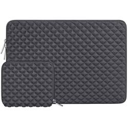 MOSISO Laptop Sleeve Compatible with MacBook Air 13 inch 2018-2021 A2337 M1 A2179 A1932, MacBook Pro A2338 M1 A2289 A2251 A2159 A1989 A1706 A1708, Diamond Foam Neoprene Bag with Small Case, Space Gray