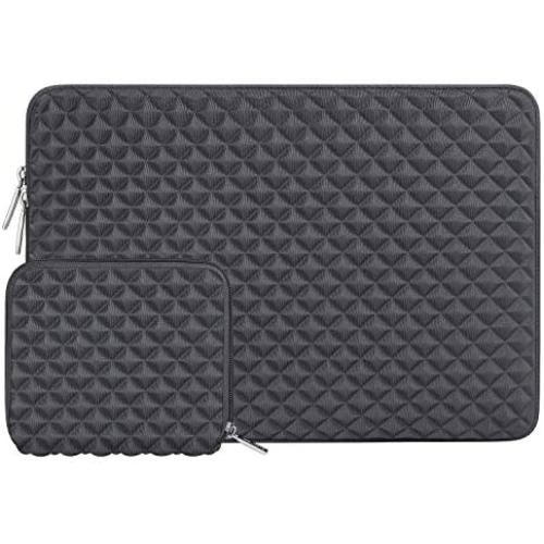MOSISO Laptop Sleeve Compatible with MacBook Air 13 inch 2018-2021 A2337 M1 A2179 A1932, MacBook Pro A2338 M1 A2289 A2251 A2159 A1989 A1706 A1708, Diamond Foam Neoprene Bag with Small Case, Space Gray