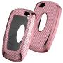 ELOHEI for Ford Key Fob Cover Case, Soft TPU Key Fob Case Protector Holder for 2017 2018 2019 Ford Fusion F150 F250 F350 F450 F550 Edge Explorer Escape Mustang Remote Keyless Entry (Pink)