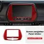 1 Piece Red Carbon Fiber 7'' Radio Screen Navigation Panel Trim Cover Decal Sticker for Chevrolet Camaro 2016-Present Accessories