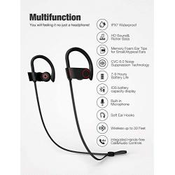 Otium Bluetooth Headphones, Best Wireless Sports Earphones w/Mic IPX7 Waterproof HD Stereo Sweatproof in-Ear Earbuds, Gym Running Workout 8 Hour Battery Noise Cancelling Headsets