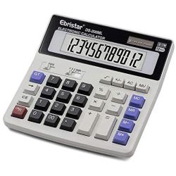 Calculator, Basic Desktop Calculator, Solar Battery Dual Power with 12-Digit Large LCD Display and Large Computer Keys Office Calculator by Ebristar (Battery Included)