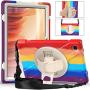 RANTICE Case for Samsung Galaxy Tab A7 10.4, Heavy Duty Rugged Shockproof Drop Protection Case with Stand, Handle Hand Strap & Shoulder Strap for Galaxy Tab A7 10.4 Inch SM-T500 (Rainbow Red)