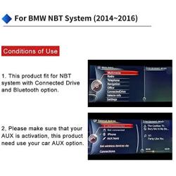 Carlinkit Wireless Carplay Retrofit kitt for BMW 1 2 3 4 5 6 7 Series NBT System 2014 to 2016, Support iOS 13 14, AirPlay, Multi-Window Screen, Rear View, Wireless Carplay Box, Wired Android auto
