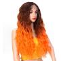 Halloween Synthetic Cosplay Wig Organge Fire Long Curly Wavy Wig for Women Curly Costume Women Wigs For Halloween Party Ombre Orange Halloween Party Wigs Synthetic Cosplay Wigs for Girl 150% Density Cosplay Party Wigs(Ombre Orange)