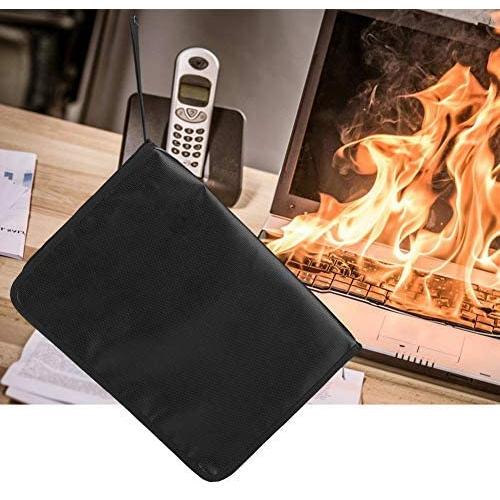 GLOGLOW 12 Pages Folder Briefcase Files Lock Organizer Fireproof Document Bag Organ Style with Zipper Certificates Keeping Safety Bag for Office
