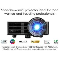 Optoma ML750ST Ultra-Compact 700 Lumen WXGA Short Throw LED Projector with MHL Enabled HDMI Port