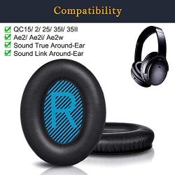 Professional Headphones Ear Pads Cushions Replacement - Earpads Compatible with Bose QuietComfort 15 QC15 QC25 QC2 QC35/ Ae2 Ae2i Ae2w SoundTrue & SoundLink (Around-Ear Series Only)