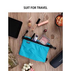 Gox Travel Toiletry Bag Carry On Zipper Pouch Cosmetic Kit Makeup Digital Bag Water Resistant Nylon (Turquoise)