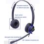 2.5mm Telephone Headset with Noise Canceling Mic for Panasonic, Including 3.5mm Connector for Cell Phone PC Laptop, CallCenter Office Headset for Cisco Vtech Undiden Cordless DECT for Polycom