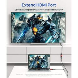 HDMI Extension Cable 3.3FT, JSAUX 4K High Speed HDMI Extender Cord Male to Female (4K 60Hz HDR HDCP 2.2), Compatible with Roku/Chromecast Streaming Stick, Blu-ray Player, HDTV, Laptop, PC - Red