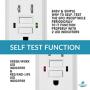 1 Pack - GFCI Duplex Outlet Receptacle - Tamper Resistant 20-Amp/125-Volt, Self-Test Function with LED Indicator - UL Listed, cUL Listed - Wall Plate and Screws Included, White