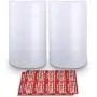Bubble Cushioning Wrap Roll 2 Pack 3/16'' Air Bubble 12 Inch x 74 Feet Total, Perforated Every 12 Inch with 30pcs Fragile Stickers Packing Supplies for Heavy-Duty Moving Shipping