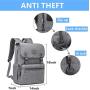 Anti Theft Laptop Backpack Men Women Vintage Backpack Bookbag School College Backpacks Stylish Water Resistant Backpack with USB Port Fashion Grey Fits 15.6 Inch Laptop and Notebook
