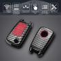 TANGSEN Flip Key Fob Case for Buick Encore Chevrolet Equinox Orlando Sonic Spark Trax GMC Terrain 3 4 Button Keyless Entry Remote Personalized Cover Plastic Carbon Fiber Pattern Red Silicone