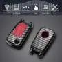 TANGSEN Flip Key Fob Case for Buick Encore Chevrolet Equinox Orlando Sonic Spark Trax GMC Terrain 3 4 Button Keyless Entry Remote Personalized Cover Plastic Carbon Fiber Pattern Red Silicone