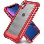 iPhone XR Case with [ Screen Protector Tempered Glass x2Pack] SUPBEC Protective Phone Cover with Silicone PC+TPU Shockproof Rubber Heavy Duty Case for iPhone XR Cases-Clear Red