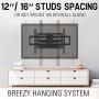 Mounting Dream TV Wall Mount Full Motion TV Mount for 42-70 inch TVs, TV Wall Mount Bracket with Dual Articulating Arms, Fits 12”- 16” Wood Studs, TV Wall Mounts with VESA 600x400mm Holds up to 100lbs