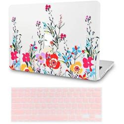 LuvCase 2 in 1 Laptop Case Compatible with Old MacBook Pro 13'' Retina Display (2015/2014/2013/2012) A1502/A1425 Rubberized Plastic Hard Shell Cover&Keyboard Cover (Bright Poppies)
