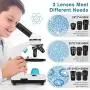 100x-2000x Microscope Kit for Kids & Students, Lab Microscope Kit for Beginners with Led Lights, Microscope Science Kit with Detailed Operating Instructions, Complete Science Accessory Kit