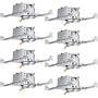 TORCHSTAR 8-Pack 4 Inch Shallow New Construction LED Recessed Housing, IC Rated & Air Tight Ceiling Downlight Can with J-Box, ETL Listed Slim/Narrow New Construction Housing, TP24 Connector
