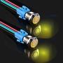 DaFuRui 2Pack 12V (Yellow) Latching Self-Locking Pushbutton Switch ON/Off Silver Stainless Steel with Blue LED Suitable for 16mm 5/8'' Mounting Hole