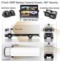 Backup Camera System, DOUXURY 4 Split Screen 9 Quad View Display HD 1080P Monitor with DVR Recording Function, IP69 Waterproof Night Vision Camera x 4 for Truck Trailer Heavy Box Truck RV Camper Bus