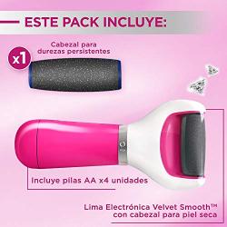 Scholl Velvet Smooth Electric Foot File, Pink with Diamond Crystals by Scholl