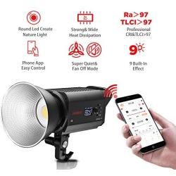 JINBEI EFII-150 LED Photography Lighting Monolight Bowens Mount with RC Reflector, CRI 97 White 5600K Video Continuous Lighting for Pro Studio Portrait Product Video Recording Live Stream