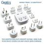 International Plug Adapter Kit, Ceptics World Safest Grounded 13 Adaptor Set Dual USB Ports - Travel Anywhere - Business Use - Perfect for Laptops, Cell Phones, Chargers - Surge Protection