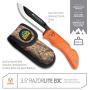 Outdoor Edge RazorLite - Replaceable Blade Folding Hunting Knife with Rubberized Nonslip TPR Handle, 6-Blades and Nylon Belt Sheath (Orange)