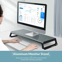 ORICO Aluminum Monitor Stand, Universal Desktop Computer Riser with Keyboard Mouse Storage for PC, Laptop, Printer, Small TV