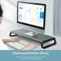 ORICO Aluminum Monitor Stand, Universal Desktop Computer Riser with Keyboard Mouse Storage for PC, Laptop, Printer, Small TV