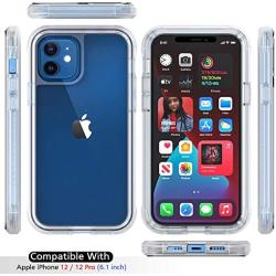 Cyberowl Compatible with iPhone 12 Case/iPhone 12 Pro Case 6.1 inch with Built-in Screen Protector Full-Body Rugged Slim Fit Shockproof Hard Plastic & Soft TPU Resistant Cover (Clear) …