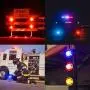 Roadside Flashing Flare Safety Warning Lights Emergency LED Strobe Lights, Magnetic Base Vehicles and Vessels (Red)