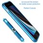 Shamos Transparent Shock Absorption TPU Rubber Gel Case (Deep Blue) Compatible with iPhone SE 2020 (2nd Generation) iPhone 7 and iPhone 8