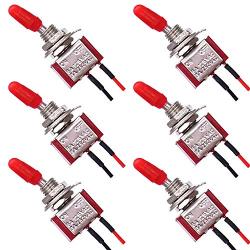 weideer 6pcs Sub-Mini Toggle Rocker Switch ON/Off 2 Position 2 Pin SPST with Pre-soldered Wires for car, Boat,Circuit Modification etc mts-101-x