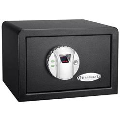 BARSKA AX11620 Biometric Fingerprint Mini Security Home Safe Box 0.29 Cubic Ft, Black, 12'' x 8'' x 7.75''